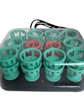 Clairol Lock N Roll Hot Hair Rollers Curlers Spoolies Model BT-1 Green Red